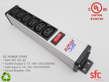 품질  6 Outlet Flat Plug Power Strip Metal PDU With Overload Protector IEC Approved 공장