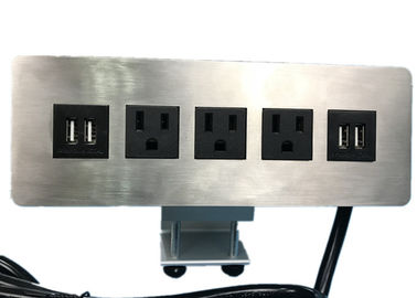 품질  Edge Mount Desktop Power Outlet With USB 4 Port ,3 Outlet Power / Data Distribution Unit 공장