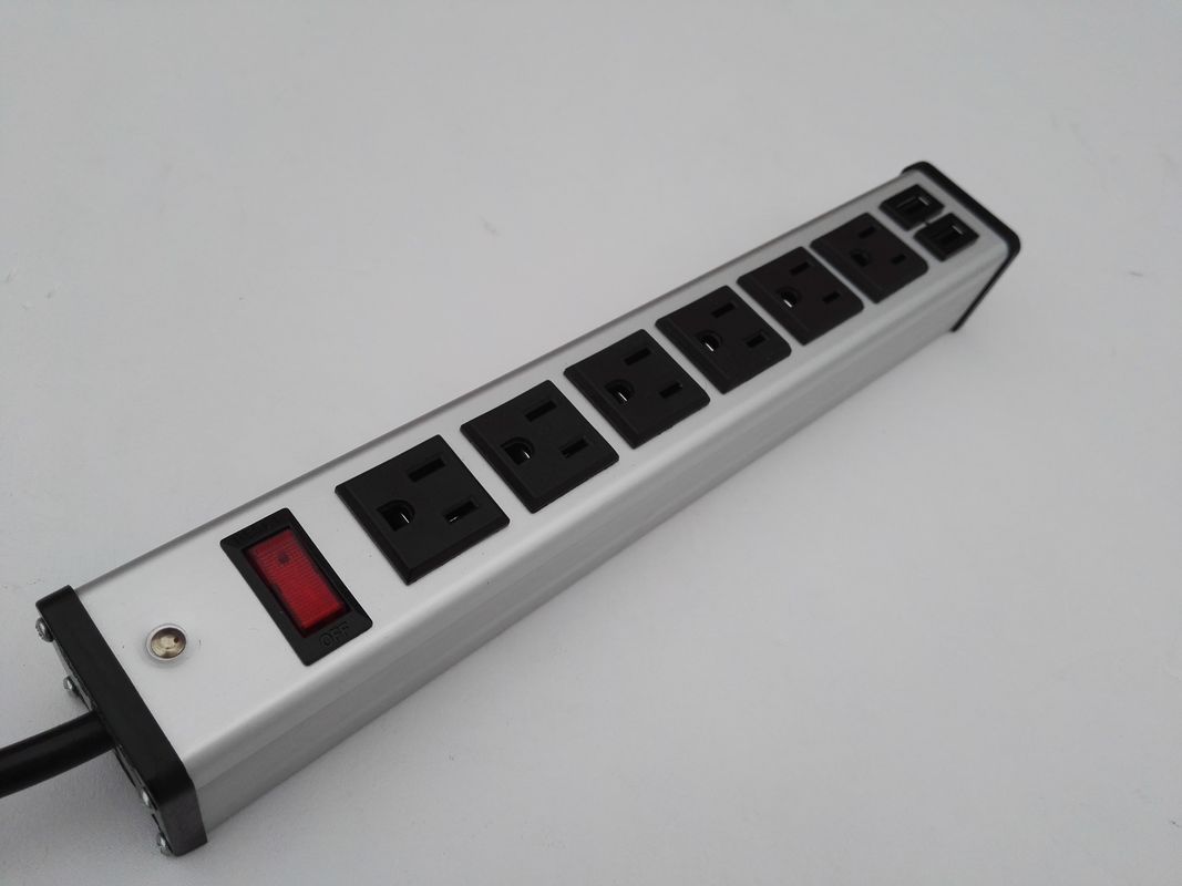 6가지의 방법 출구 스위치 통제 떨어져에를 가진 이중 usb 포트 충전기를 가진 다 마개 소켓