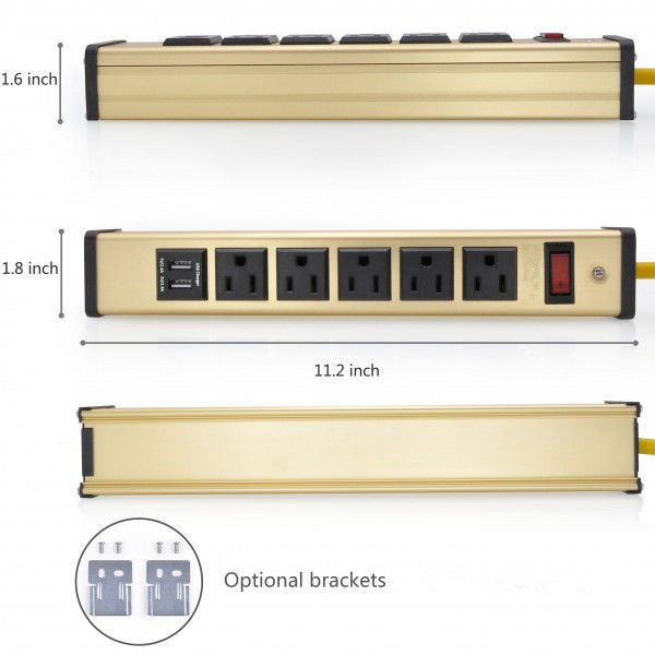 데스크탑 5 USB 충전기, 5개의 소켓 힘 막대기 5v 2.4A/1A를 가진 편평한 마개 힘 지구